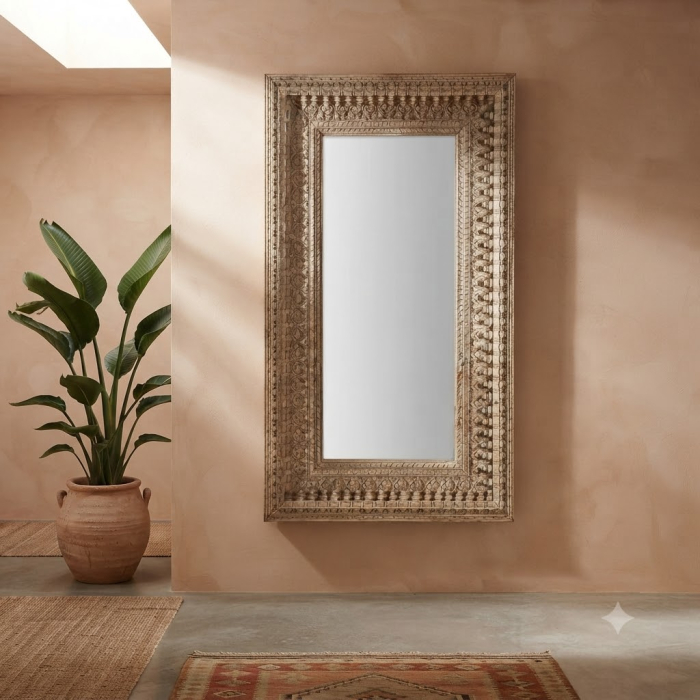 Oglinda etnica unicat mango sculptat|Oglinzi decorative [2]