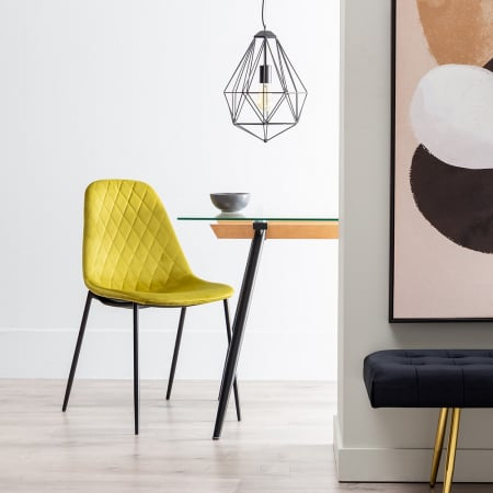 Pachet mobilier dining masă sticlă lemn fag și 4 scaune verzi [1]