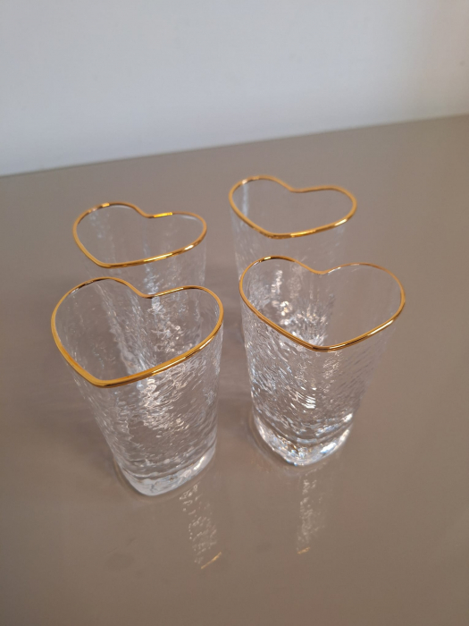 Pahar apa Inima, sticla, transparent auriu - CreativDeco.ro [4]
