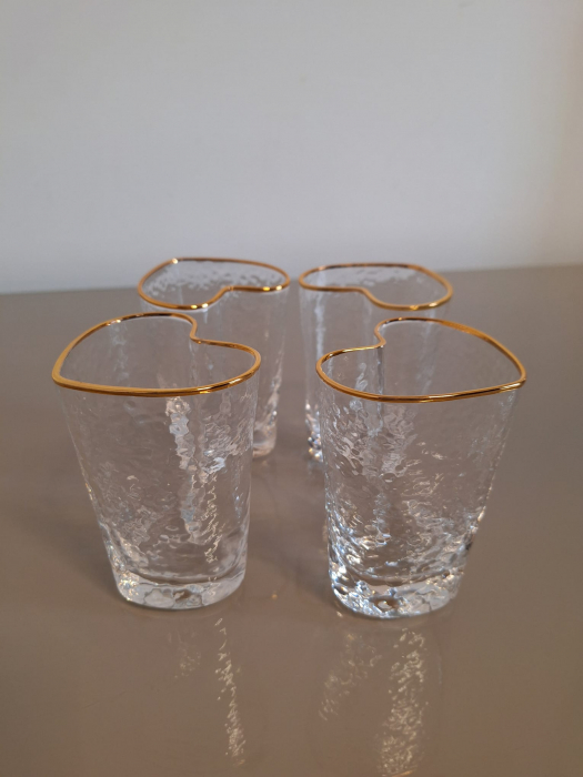 Pahar apa Inima, sticla, transparent auriu - CreativDeco.ro [2]