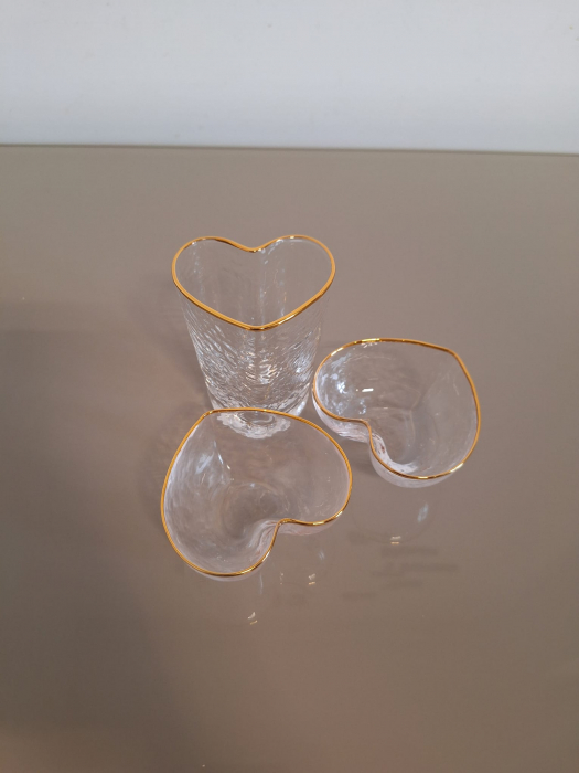 Pahar apa Inima, sticla, transparent auriu - CreativDeco.ro [9]