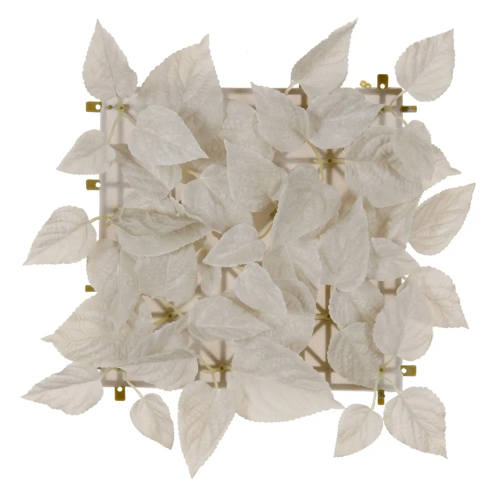 Panou Alb Frunze Artificiale, PVC - CreativDeco.ro [1]