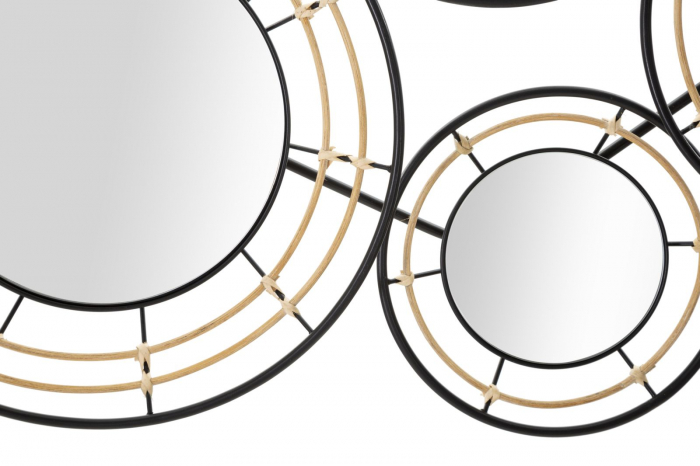 Decorațiune Oglinzi Rotunde Metal Ratan CreativDeco [2]