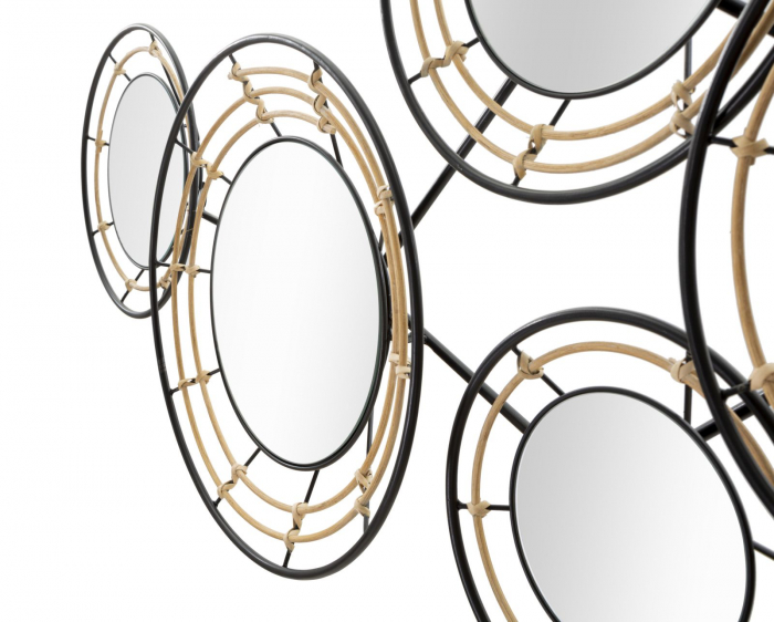 Decorațiune Oglinzi Rotunde Metal Ratan CreativDeco [4]