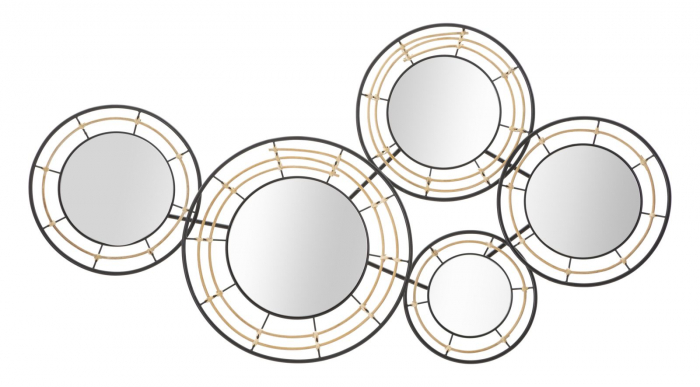 Decorațiune Oglinzi Rotunde Metal Ratan CreativDeco [1]