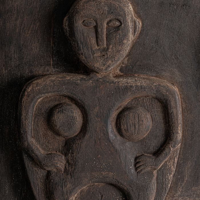 Panou decorativ mural din lemn de suar sculptat Milho [4]
