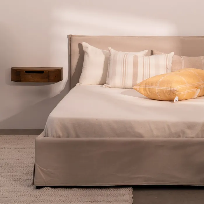Pat cu depozitare modern|Mobilier dormitor textil [2]