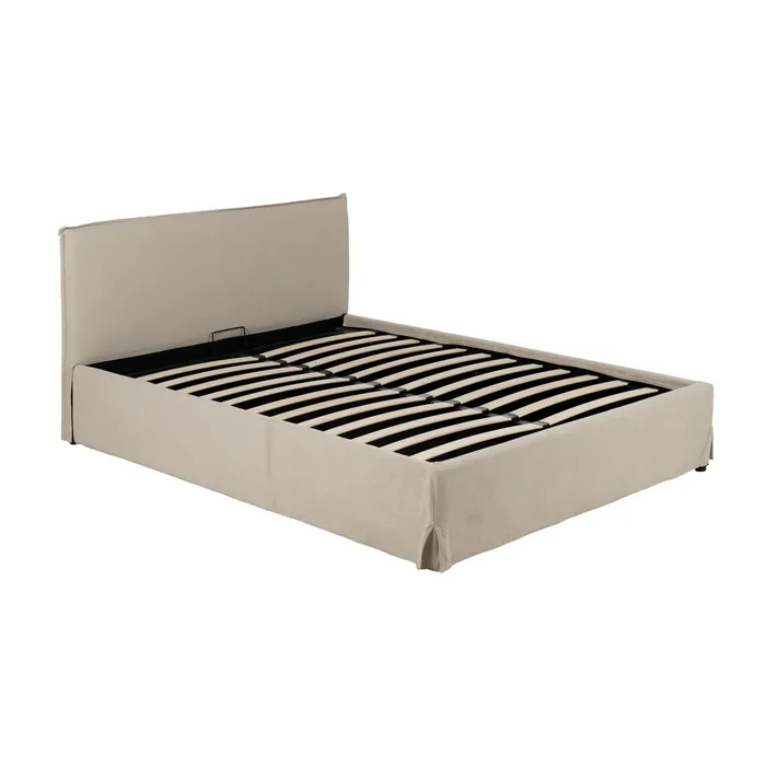 Pat cu depozitare modern|Mobilier dormitor textil [2]
