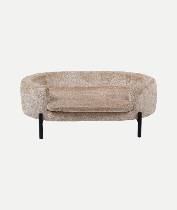 Pat pentru animale din stofa maro cu picioare metalice [3]