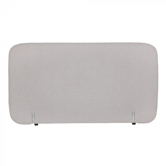 Pat dublu tapițat crem cu tăblie ovală – design luminos și modern [6]