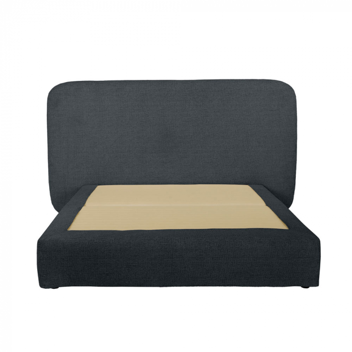 Pat tapițat gri antracit cu tăblie ovală – design fluid și elegant [2]