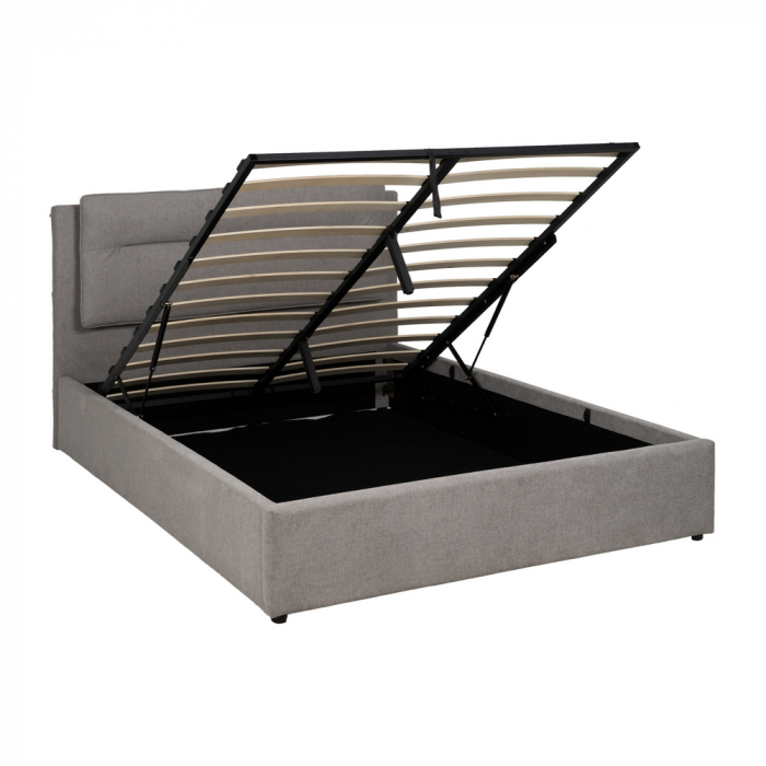 Pat tapitat gri cu depozitare [4]