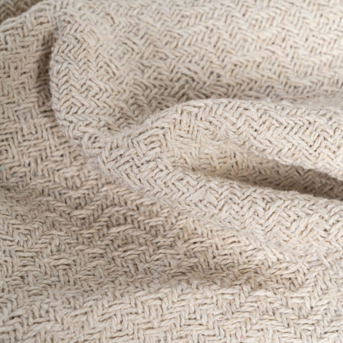 Pătură bej deschis din bumbac cu franjuri 180 x 270 cm [4]