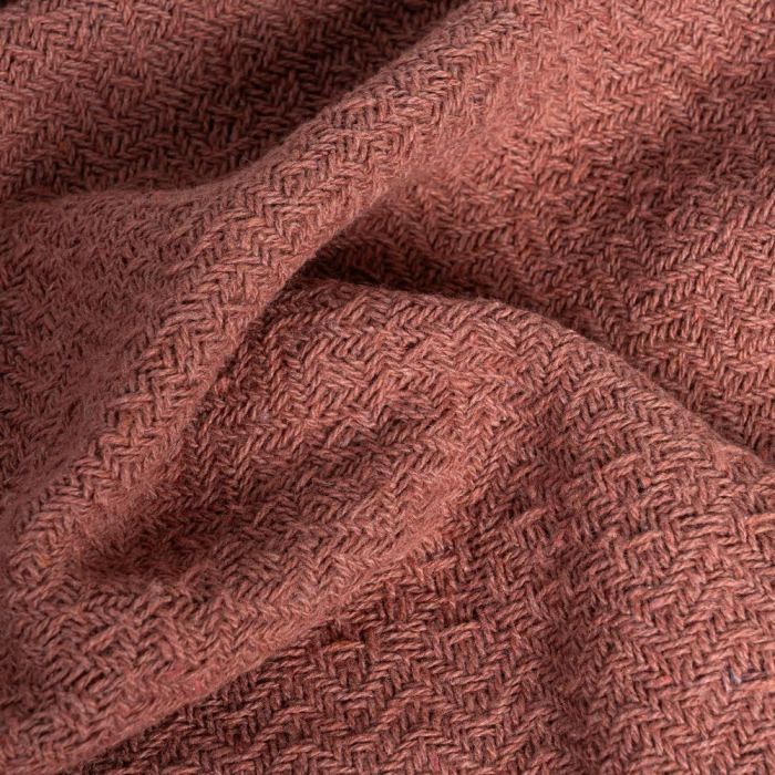 Pătură cărămiziu din bumbac și stofă cu franjuri 180 x 270 cm [4]
