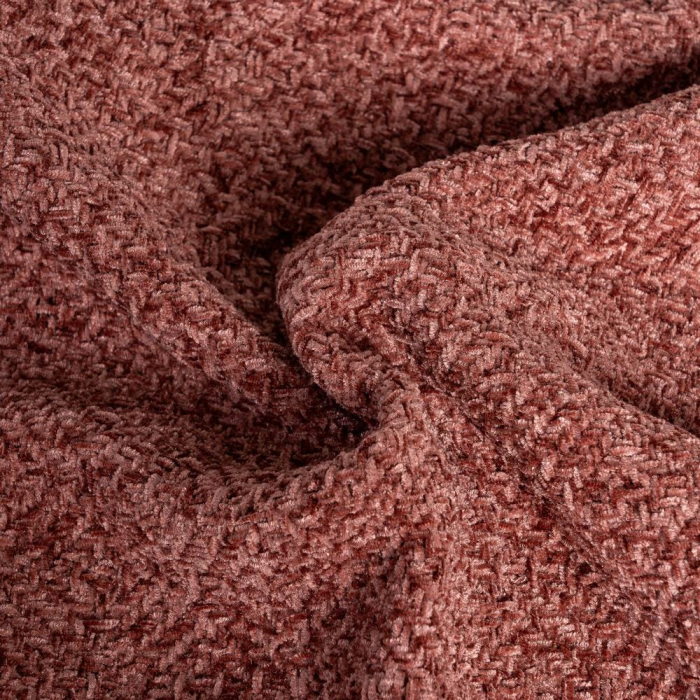Pătură cărămiziu din stofă cu finisaj satinat și franjuri [4]