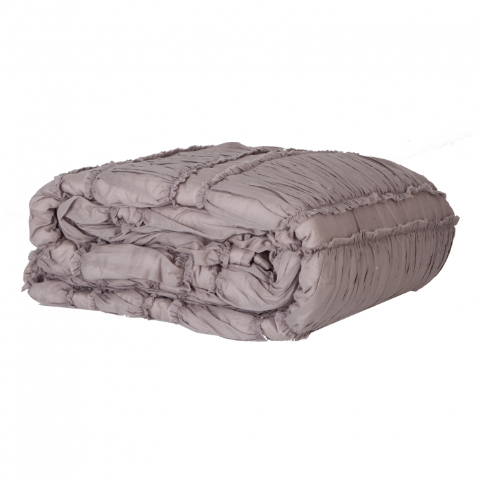 Patura bumbac gri stil provensal|Paturi rustice de calitate [1]