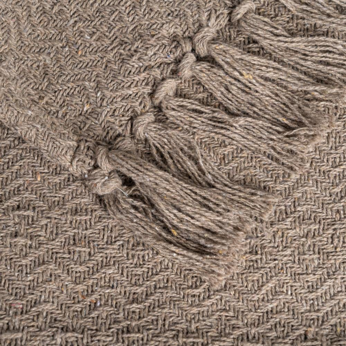 Textil maro din bumbac și stofă cu franjuri 180 x 270 cm [3]