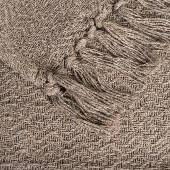 Textil maro din bumbac și stofă cu franjuri 260 x 280 cm [3]