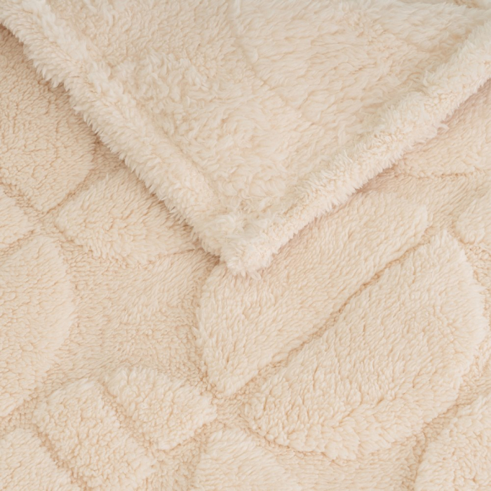 Patura sherpa nisip cu model jacquard [2]