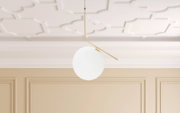 Pendul Glamy, fier/sticla, auriu/alb - creativdeco.ro [2]
