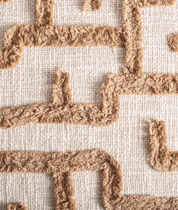 Pernă decorativă bej cu aplicații maronii Brenda 45x45 cm [4]