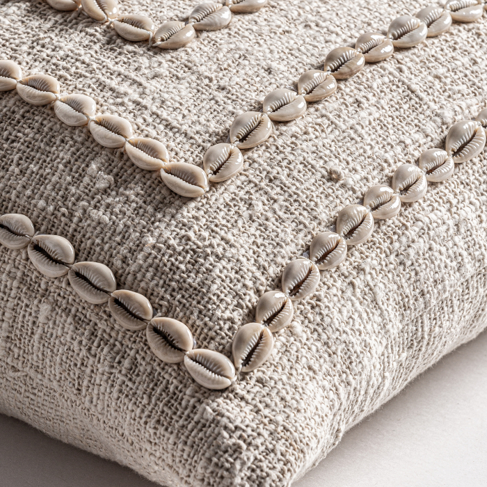 Perna decorativa bumbac alb maro provensal|Perne elegante de calitate [3]