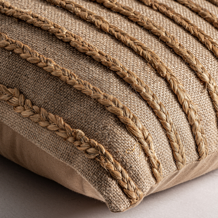Perna decorativa iuta bej clasica|Perne elegante naturale [3]