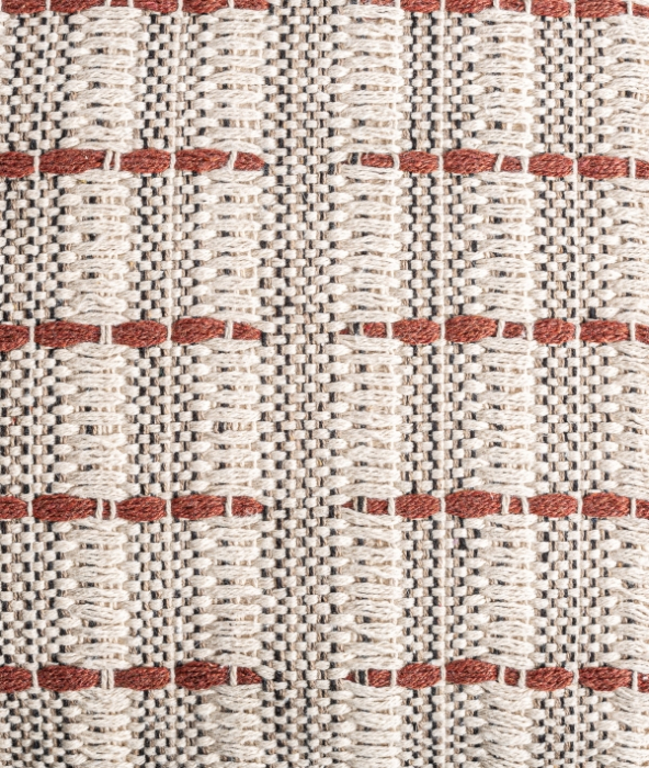 Pernă decorativă Keale iută bej cu detalii teracotă 60x40 cm [3]