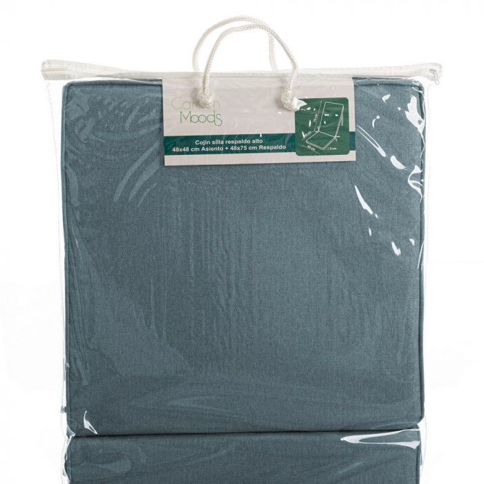 Perna de scaun albastru texturat – 90x40x4 cm, impermeabilă, cu spătar jos [4]