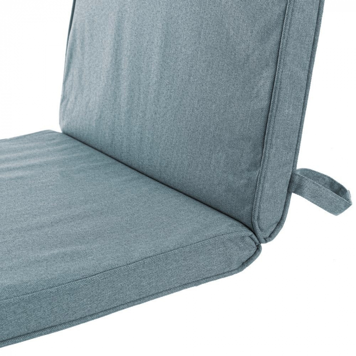 Perna de scaun albastru texturat – 90x40x4 cm, impermeabilă, cu spătar jos [2]