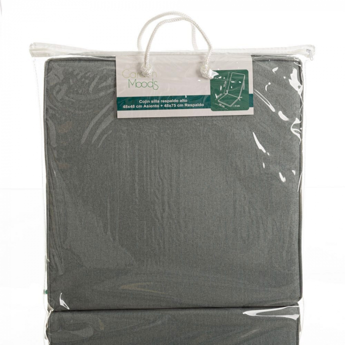 Perna de scaun gri texturat – 90x40x4 cm, impermeabilă, cu spătar jos [4]