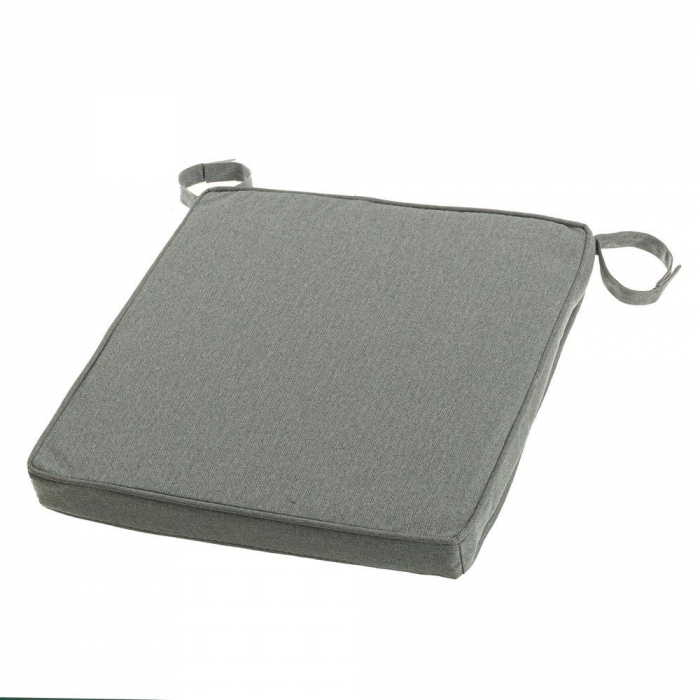 Perna de scaun gri texturat – 38x38x4 cm, impermeabila, cu velcro [3]