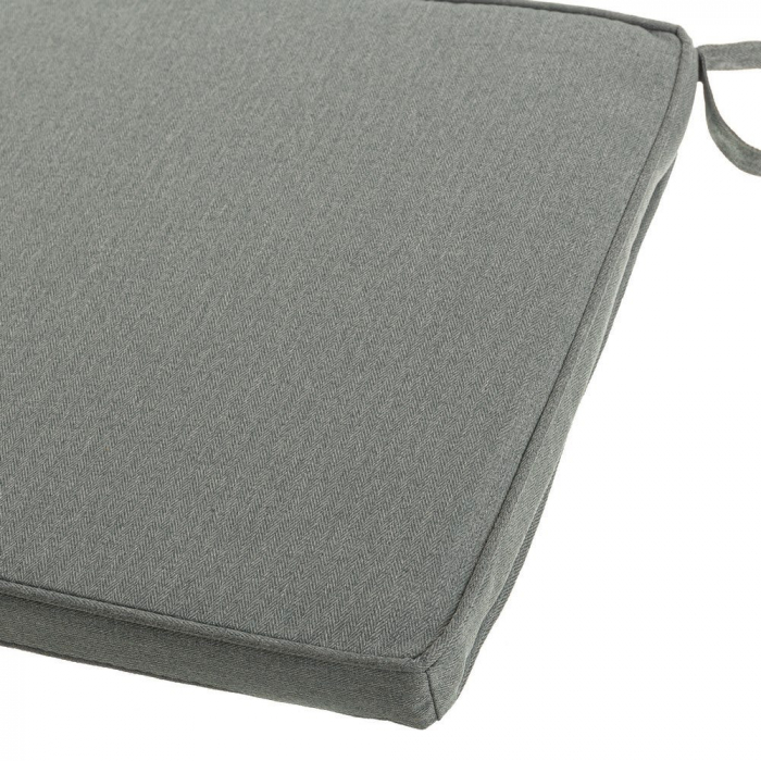 Perna de scaun gri texturat – 38x38x4 cm, impermeabila, cu velcro [2]