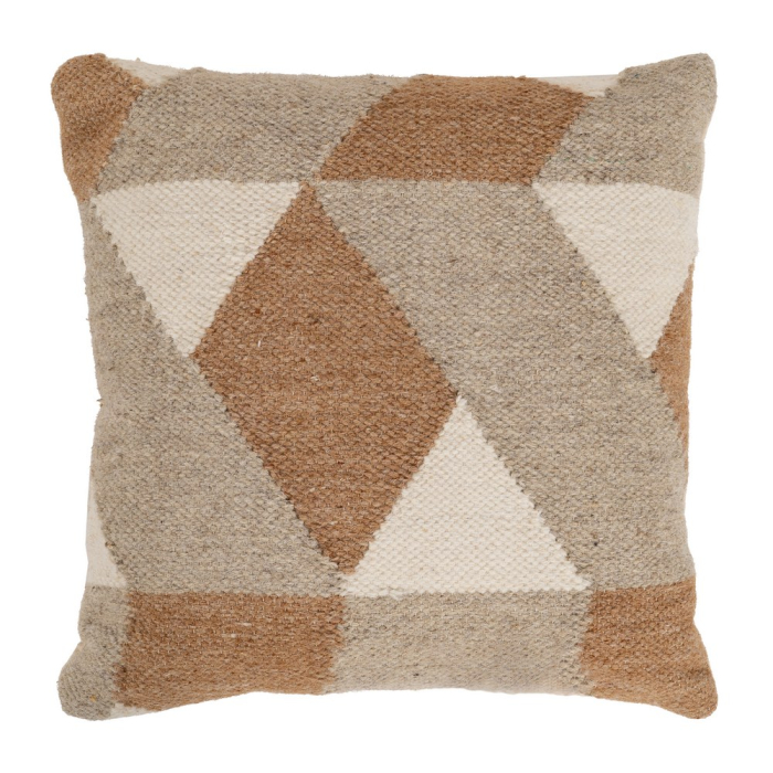 Pernuță decorativă boho din lână și bumbac cu model geometric multicolor 60x60 cm [1]