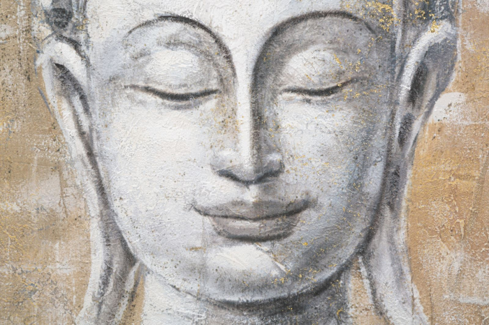 Pictura Buddha Meditatie Bej Auriu CreativDeco [2]