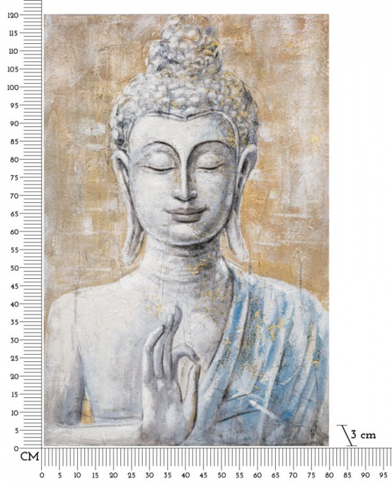 Pictura Buddha Meditatie Bej Auriu CreativDeco [6]