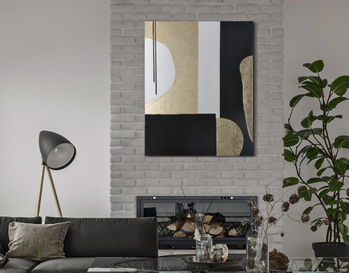 Pictura pe panza Obix, lemn pin, negru auriu - CreativDeco.ro [2]