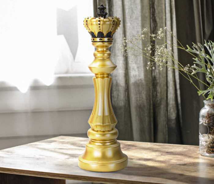 Piesa Rege sah auriu-negru ornamentala - CreativDeco.ro   [5]