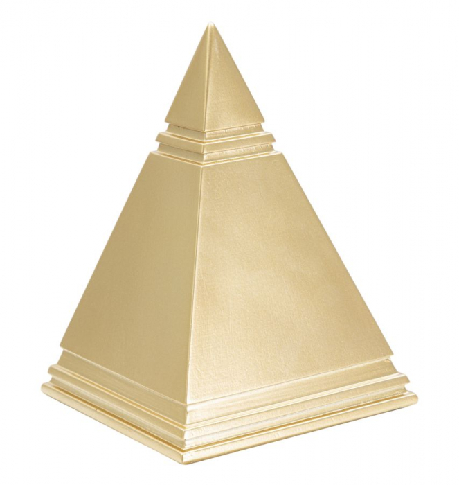 Piramida decorativa aurie din rasina - CreativDeco.ro [1]