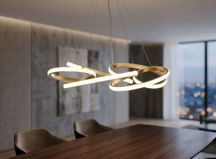 Plafonieră LED aurie design circular [5]