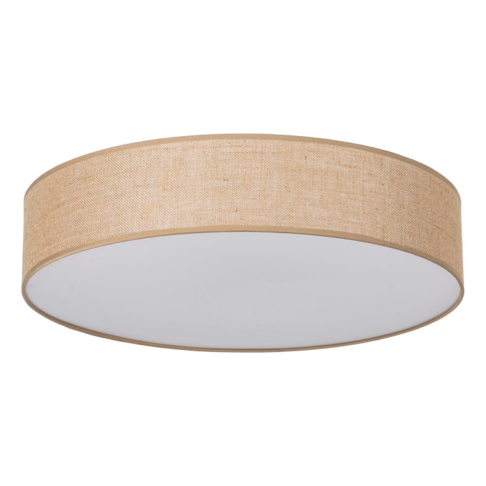 Plafoniera din metal si in natural tambur texturat cu difuzor opal – diametru mare [1]