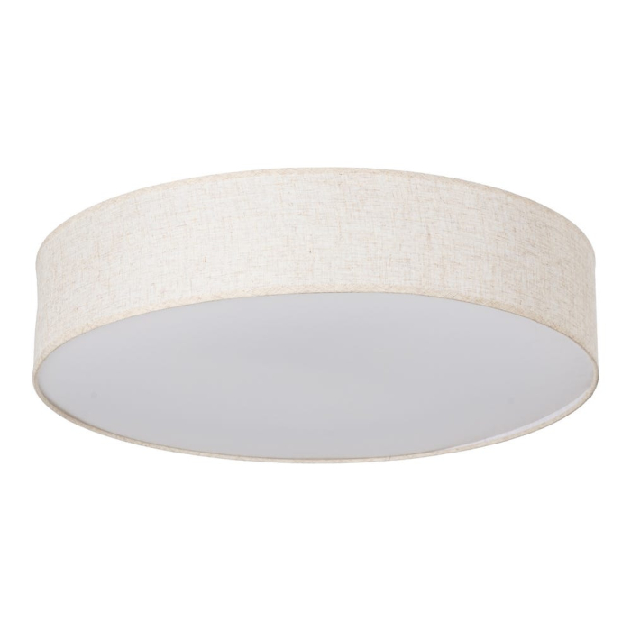 Plafoniera din metal si in off-white tambur texturat cu difuzor opal – diametru mare [1]