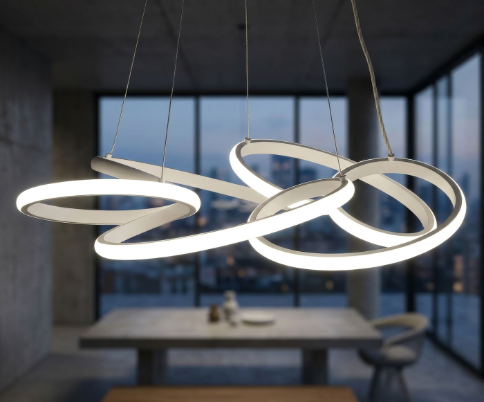Plafonieră LED albă design circular [2]