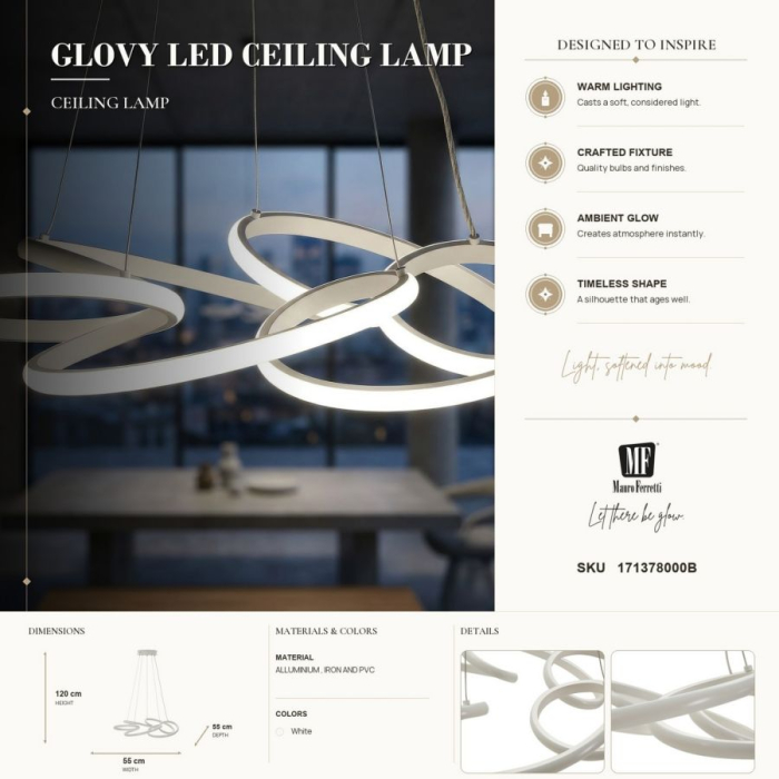 Plafonieră LED albă design circular [7]