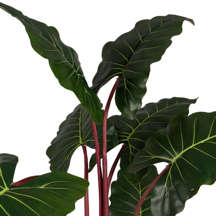 Plantă artificială Alocasia cu frunze mari și tulpini roșcate [4]