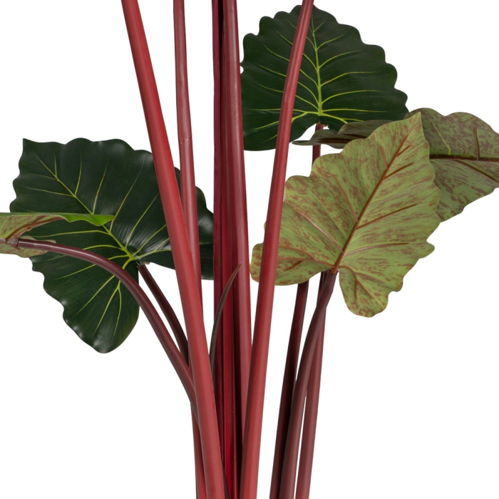 Plantă artificială Alocasia cu frunze mari și tulpini roșcate [5]