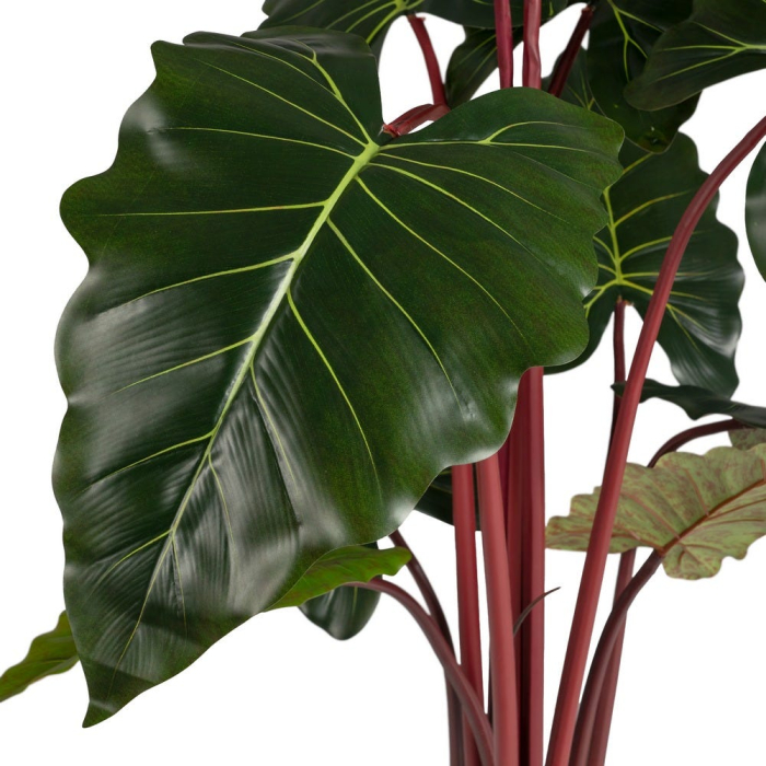 Plantă artificială Alocasia cu frunze mari și tulpini roșcate [3]