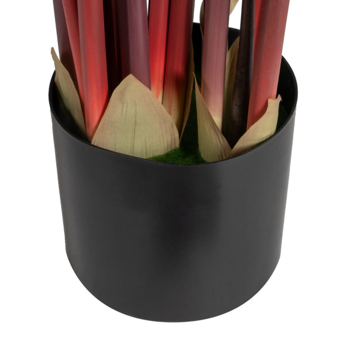 Plantă artificială Alocasia cu frunze mari verzi și ghiveci negru [6]