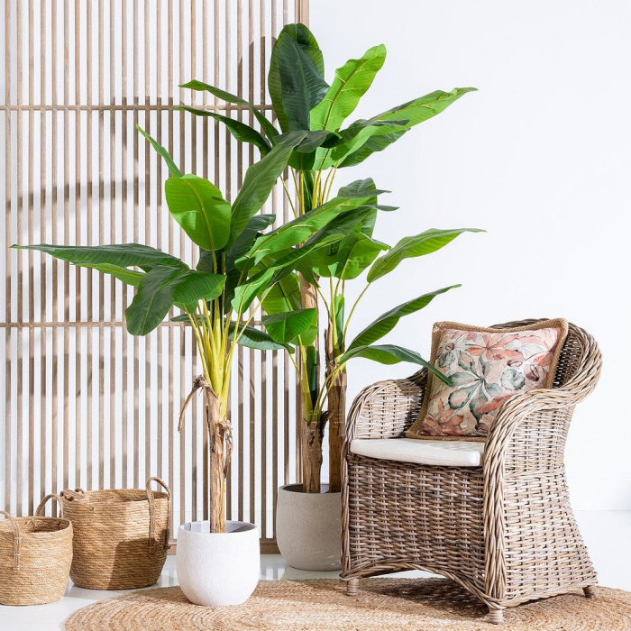 Plantă artificială Banana Leaf cu frunze mari și ghiveci negru [2]