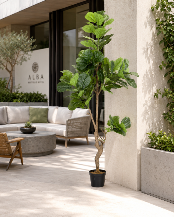 Plantă artificială Ficus pentru exterior cu trunchi înalt [2]